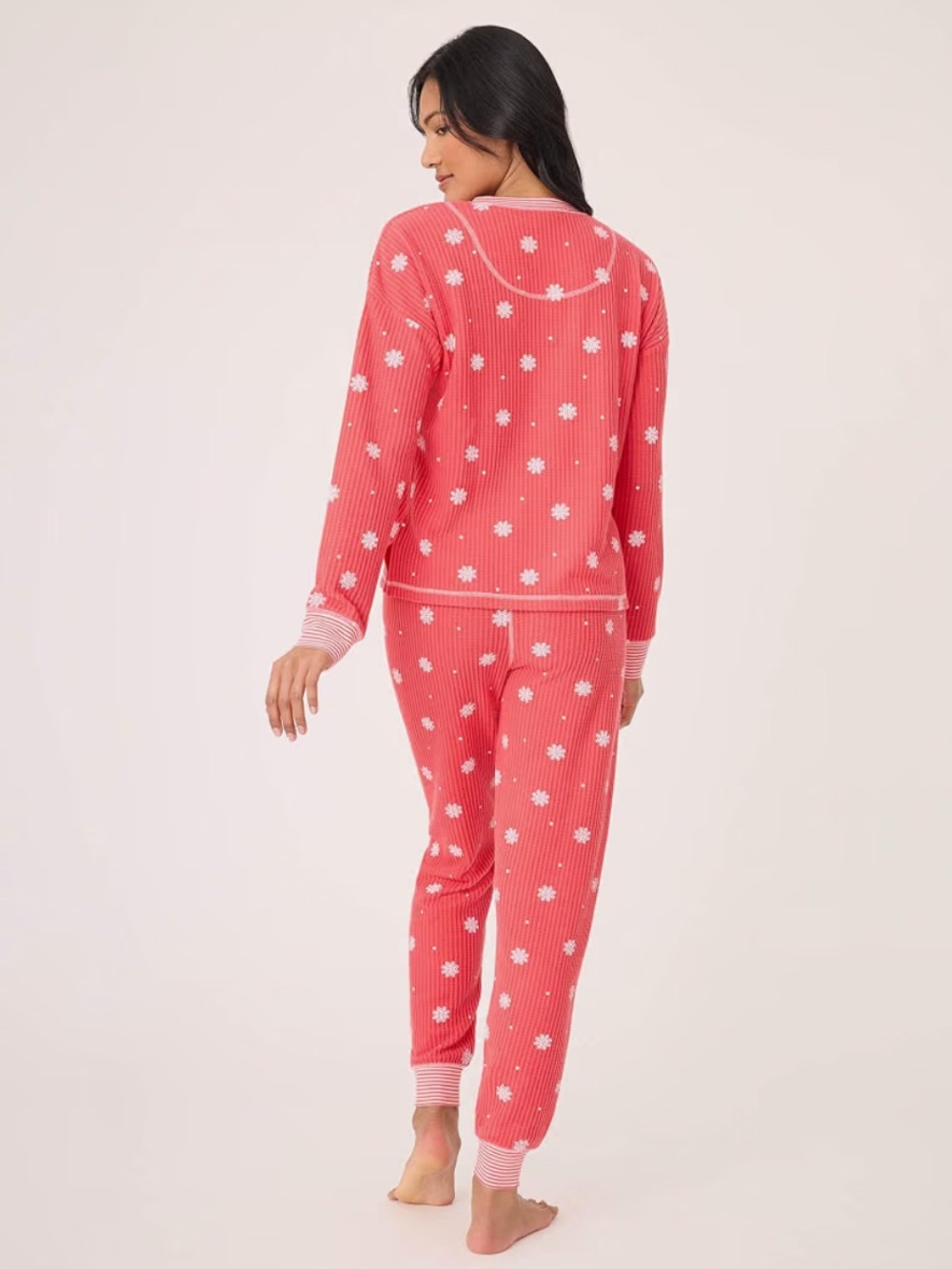 NWT PJ SALVAGE [$90] Pink Snowflake Polka Dot Thermal Pajama Set - Picture 2 of 4